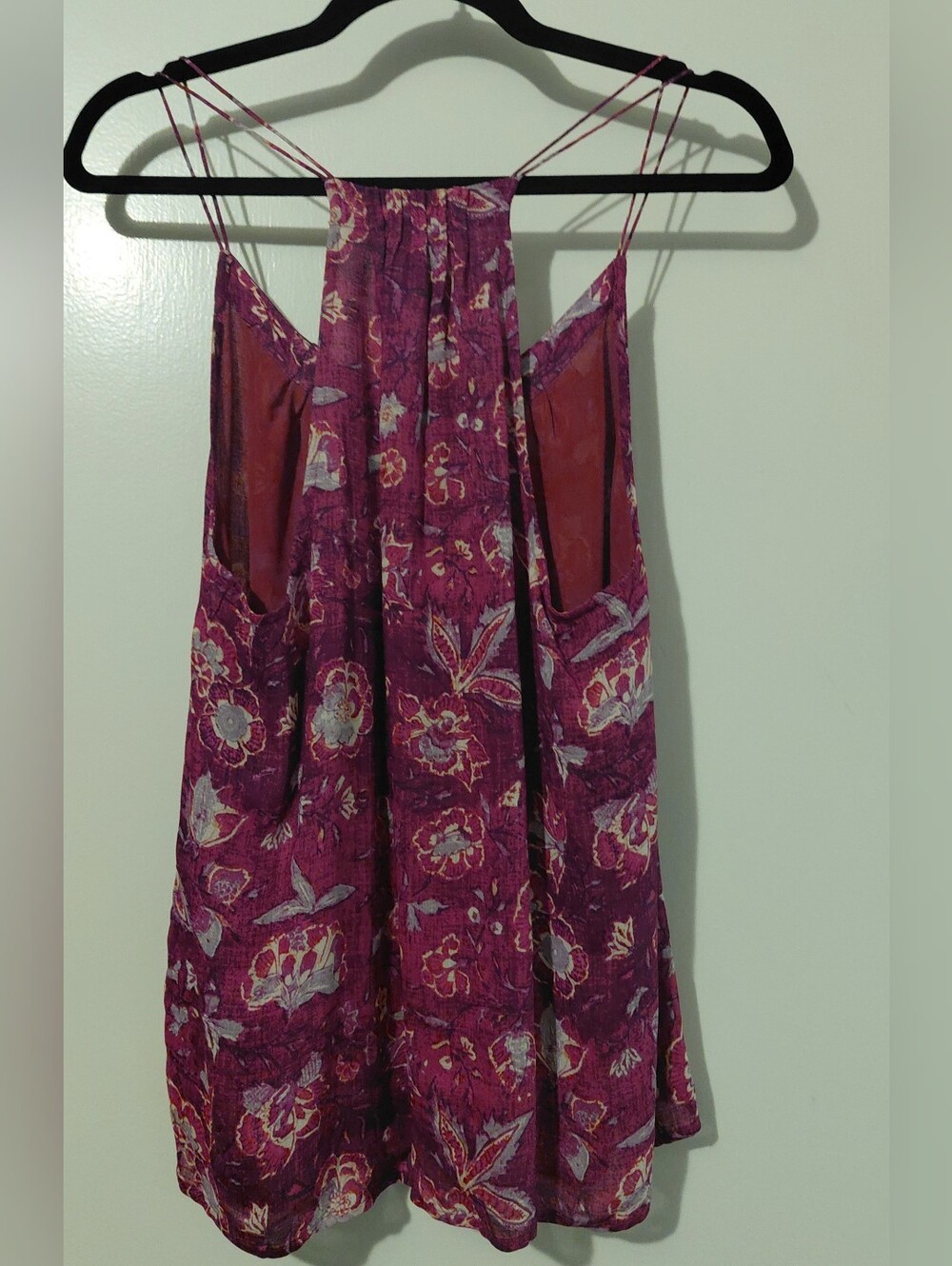 M Peasant Strappy Halter Camisole Boho Lined Lucky Brand - Picture 2 of 12